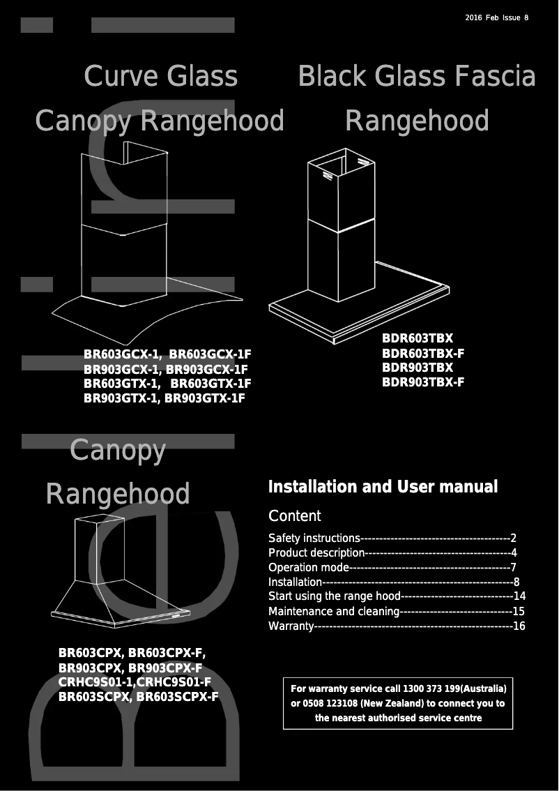 Page 1 of the manual User Manual Bellini BR603CPX