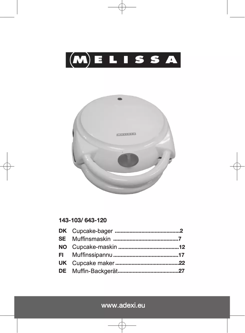 Page 1 of the manual User Manual Melissa 143-103