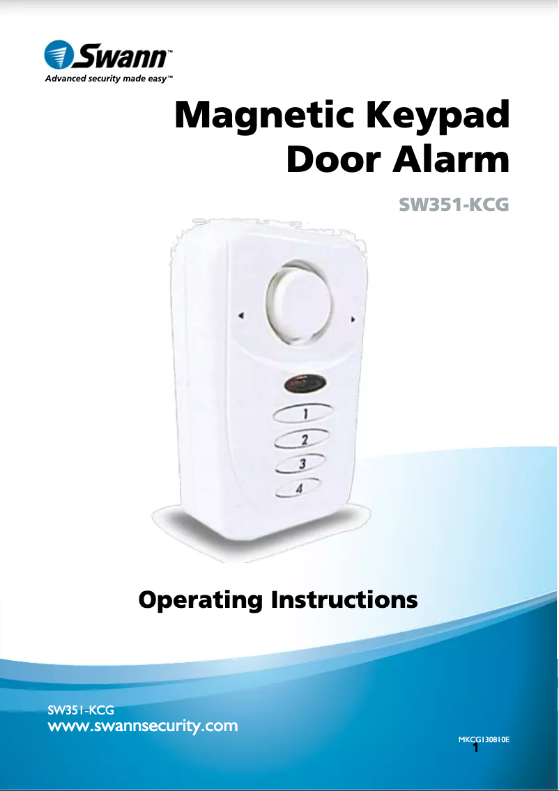 Page 1 of the manual User Manual Swann SW351-KCG