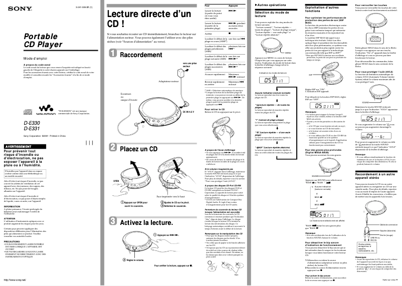 First page image of the manual for D-E331
