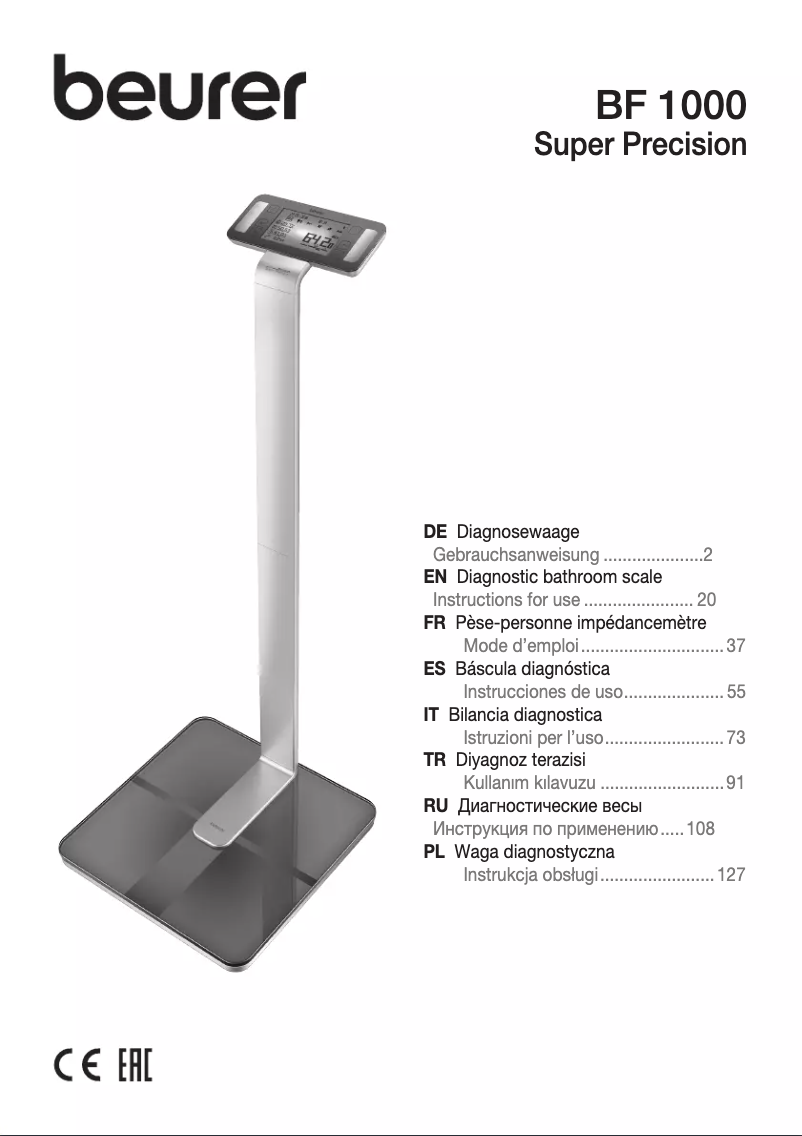 First page image of the manual for BF 1000
