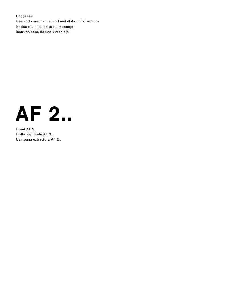 Image de la première page du manuel de l'appareil AF210761
