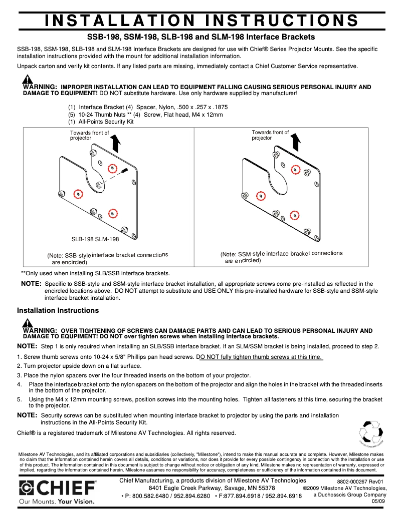 First page image of the manual for RSMA198