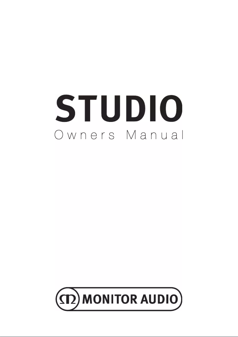 Page 1 of the manual User Manual Monitor Audio Studio