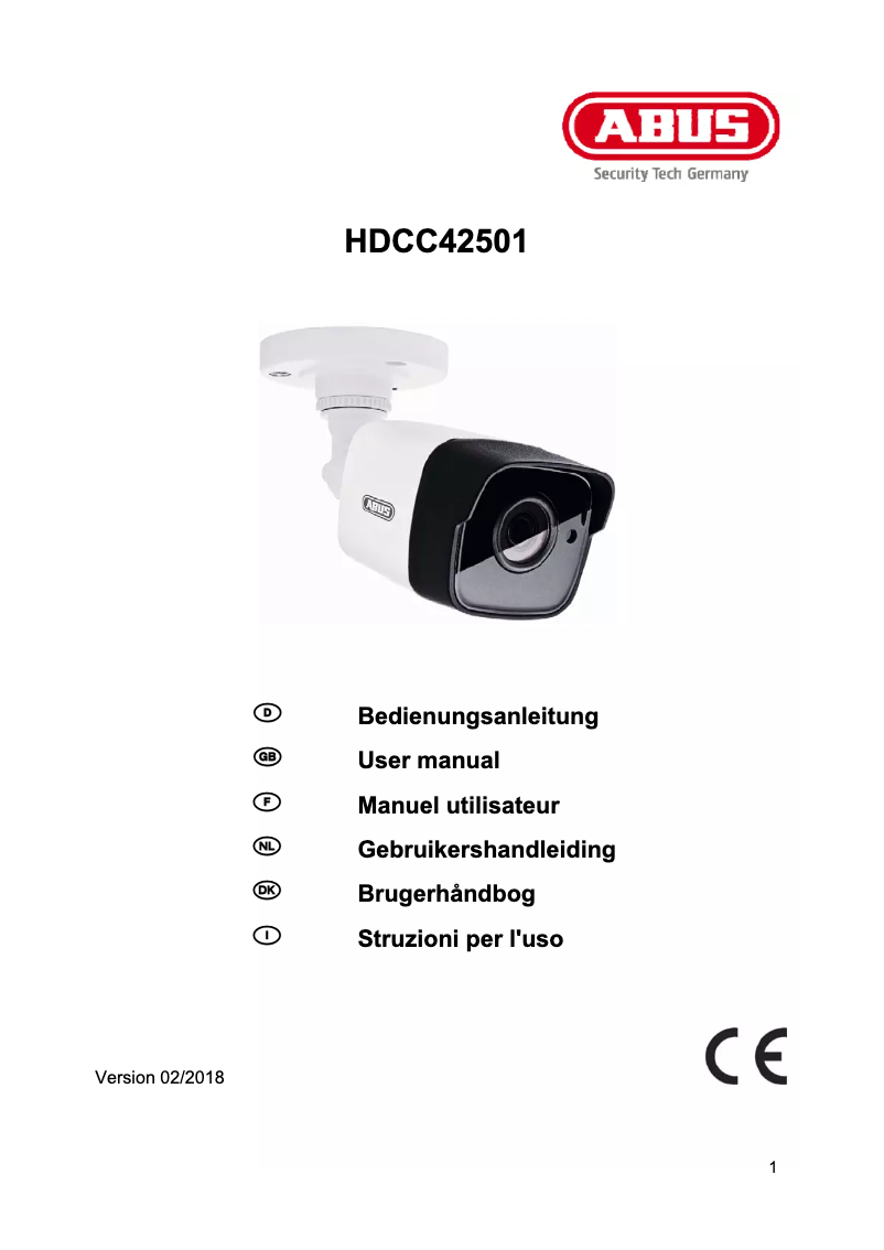 Page 1 of the manual Instruction Manual Abus HDCC42501