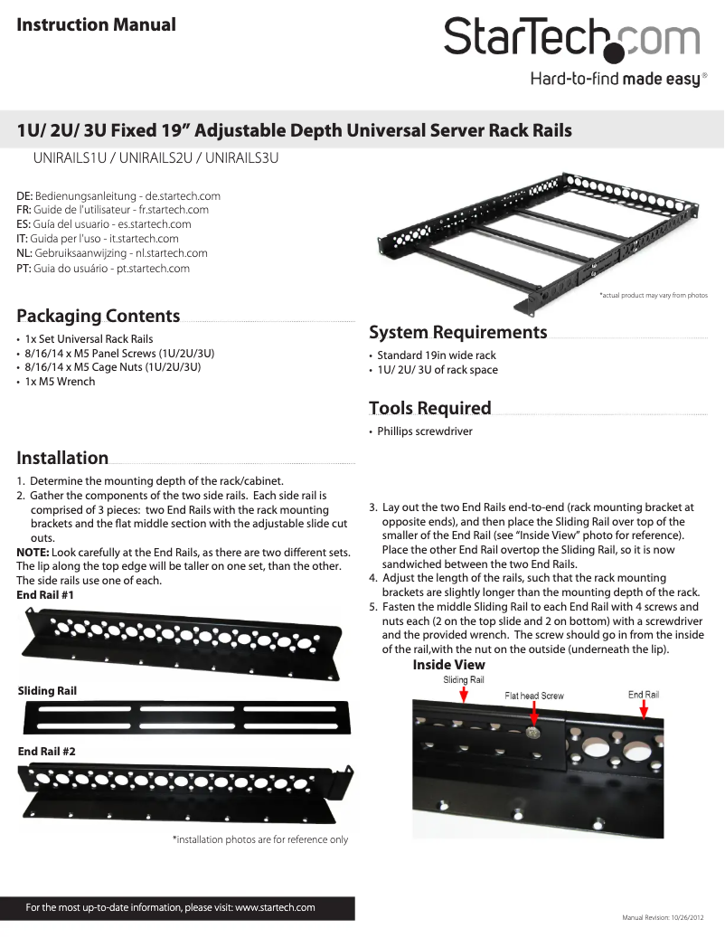 Image de la première page du manuel de l'appareil UNIRAILS1U