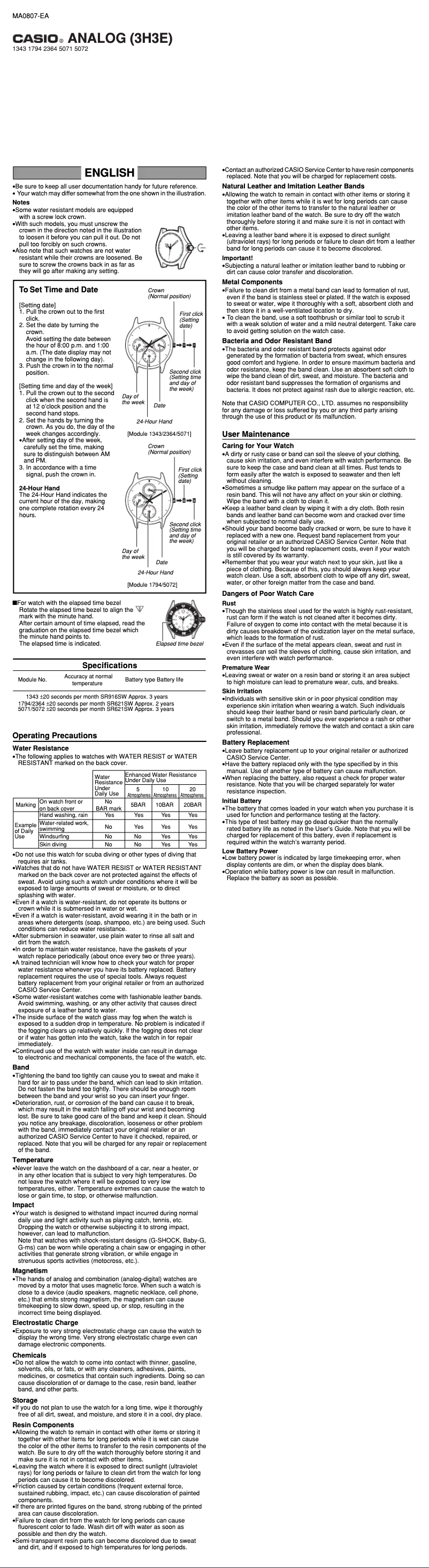 First page image of the manual for LTP-2069D-4AVEG