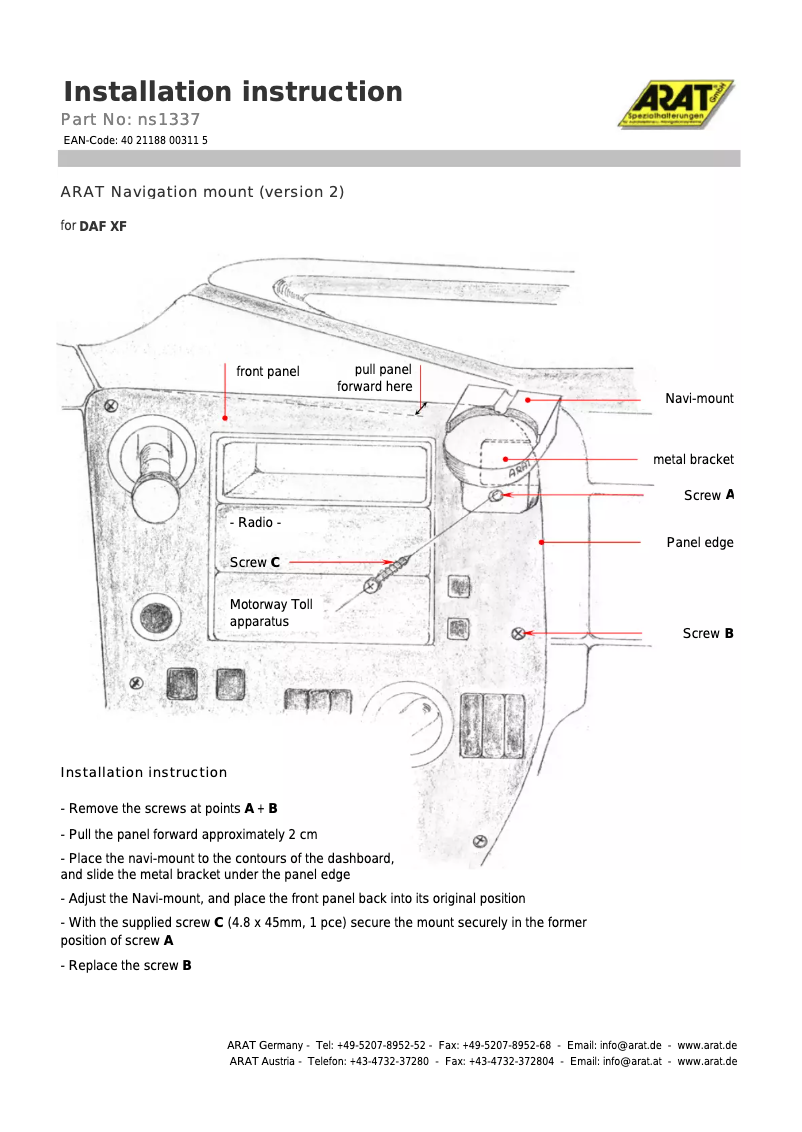 First page image of the manual for NS1337