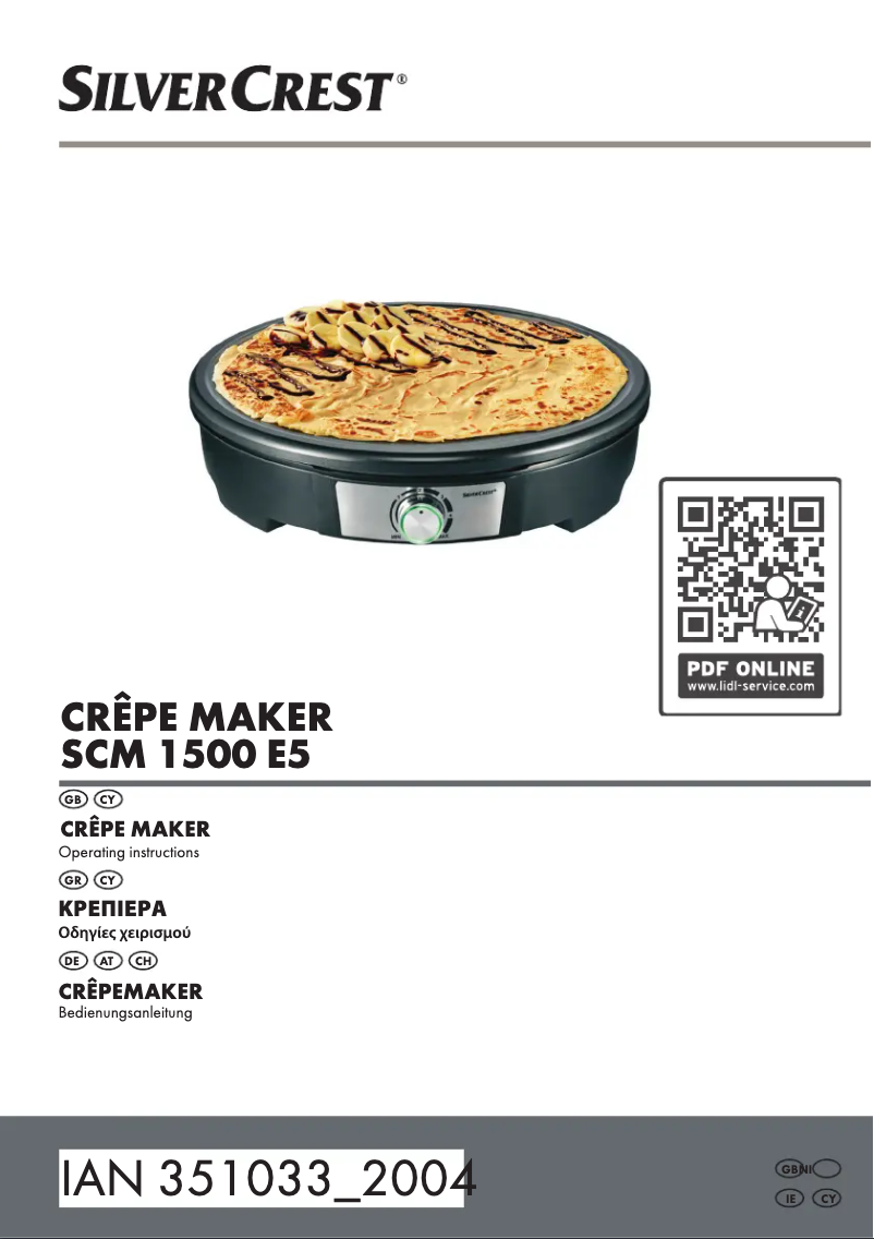 Page 1 of the manual User Manual SilverCrest SCM 1500 A1