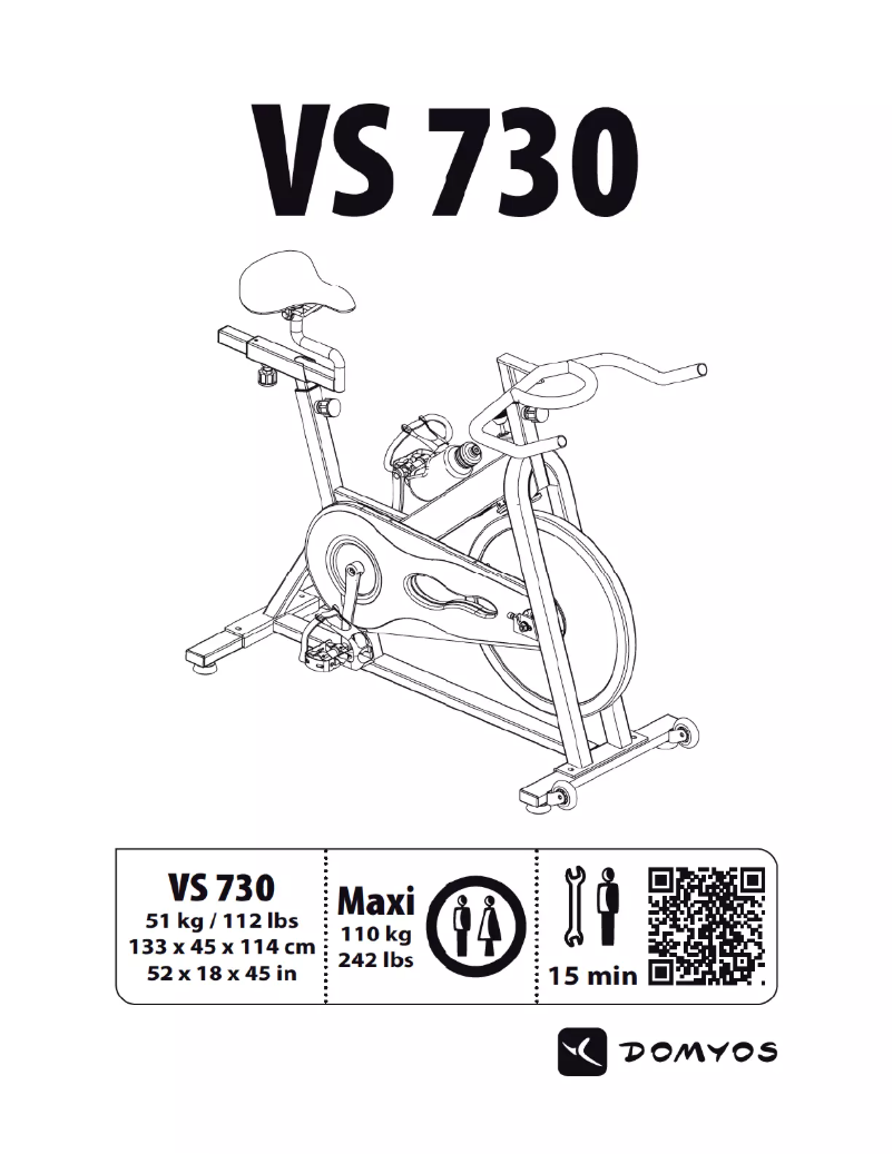 Page 1 of the manual User Manual Domyos VS 730