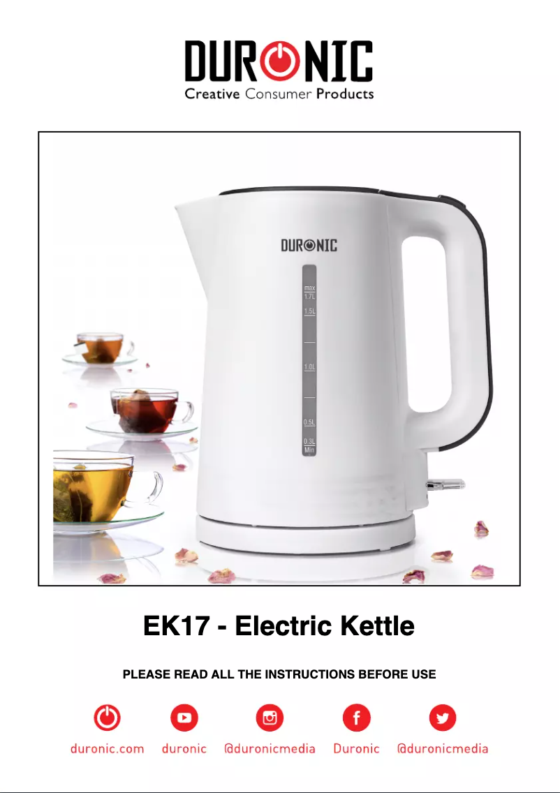 First page image of the manual for EK17