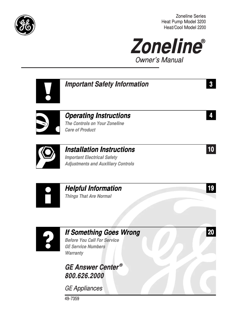 First page image of the manual for AZ32H15E4C