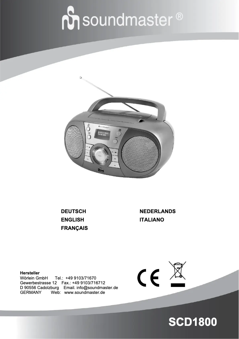First page image of the manual for SCD1800