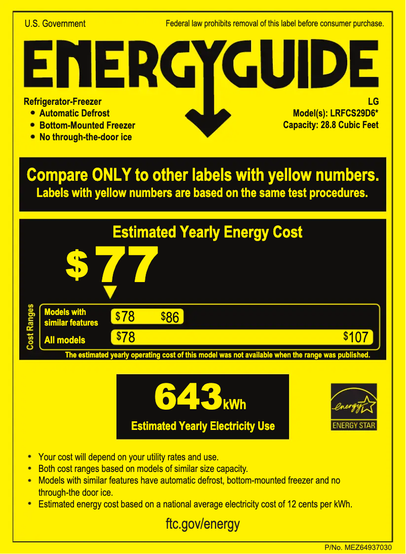 First page image of the manual for LRFCS29D6S