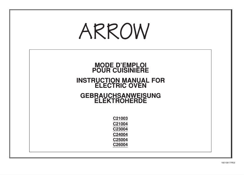 First page image of the manual for C21004