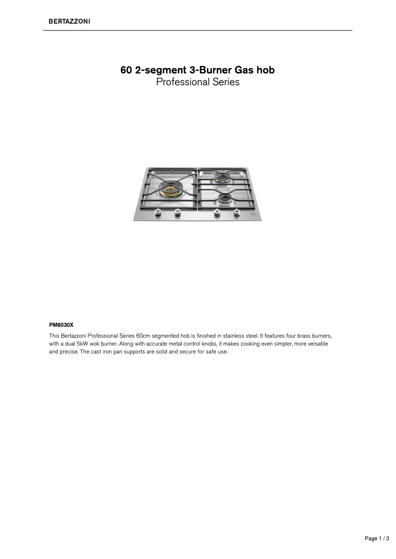 First page image of the manual for PM60 3 0 X