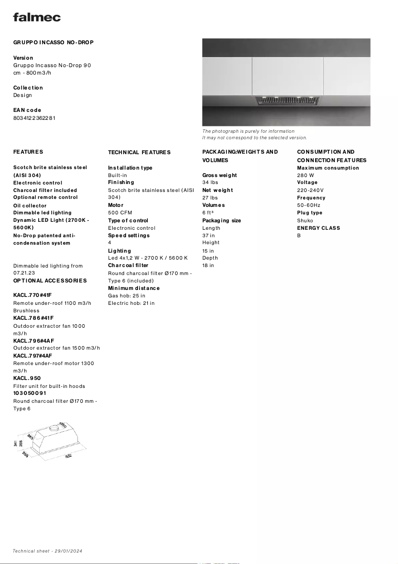 First page image of the manual for Gruppo Incasso No-Drop