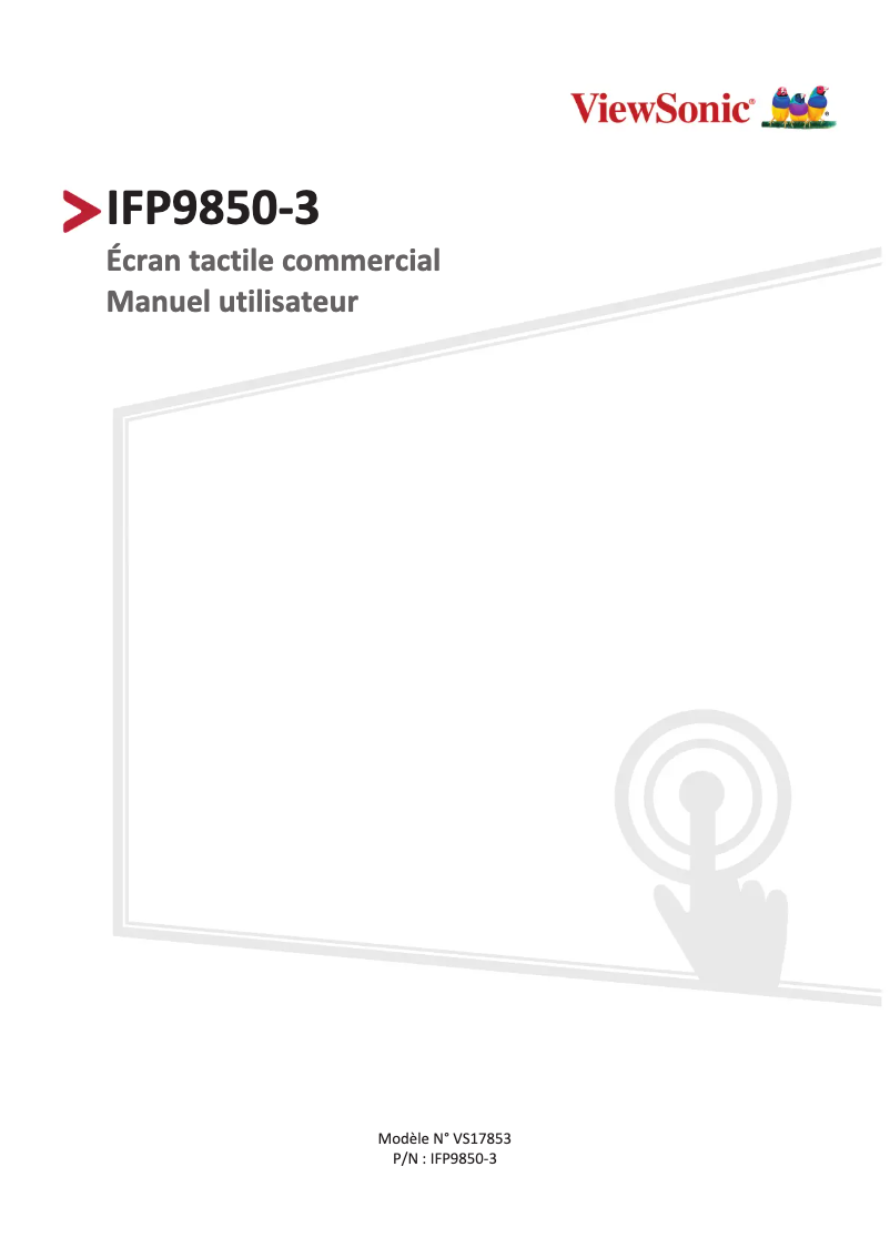 Page 1 of the manual User Manual Viewsonic IFP9850-3