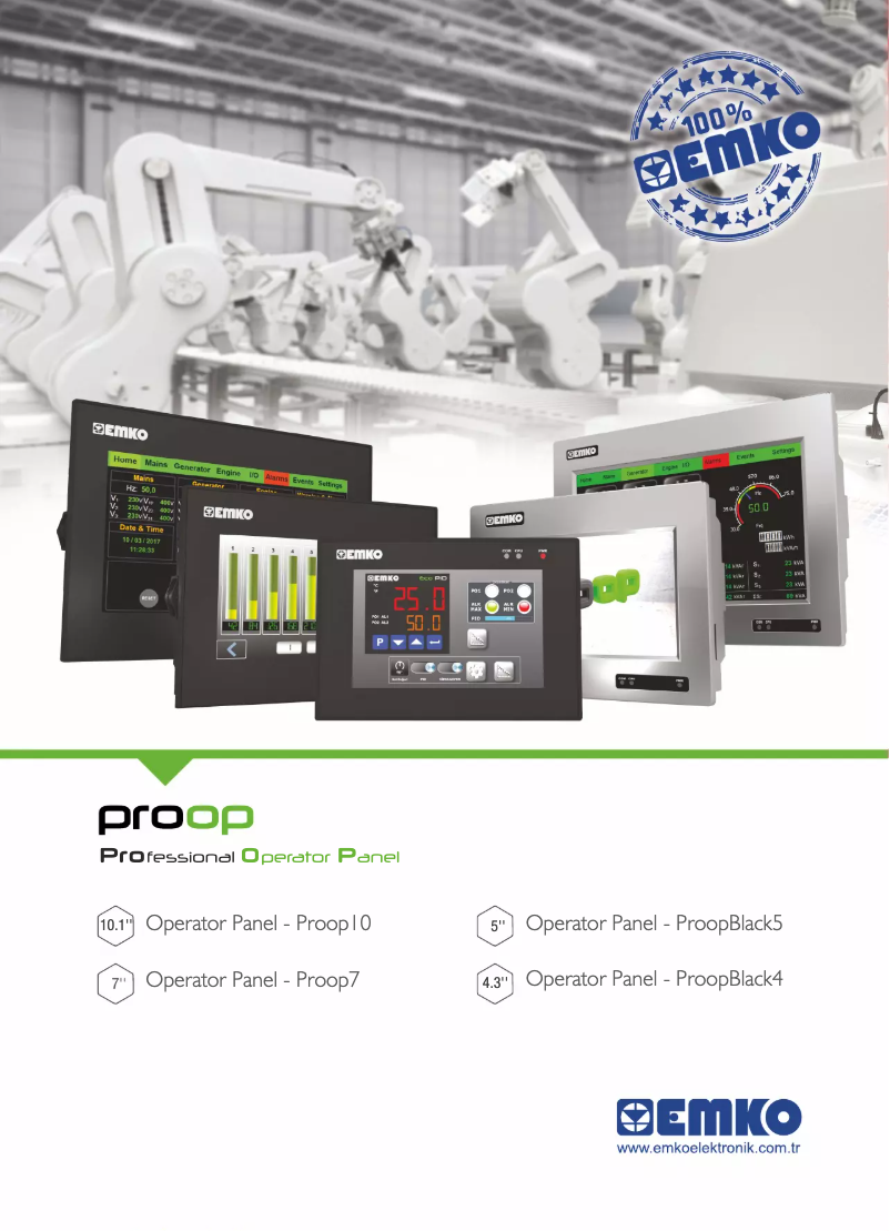 Page 1 of the manual Brochure Emko Proop Black 4 Eco