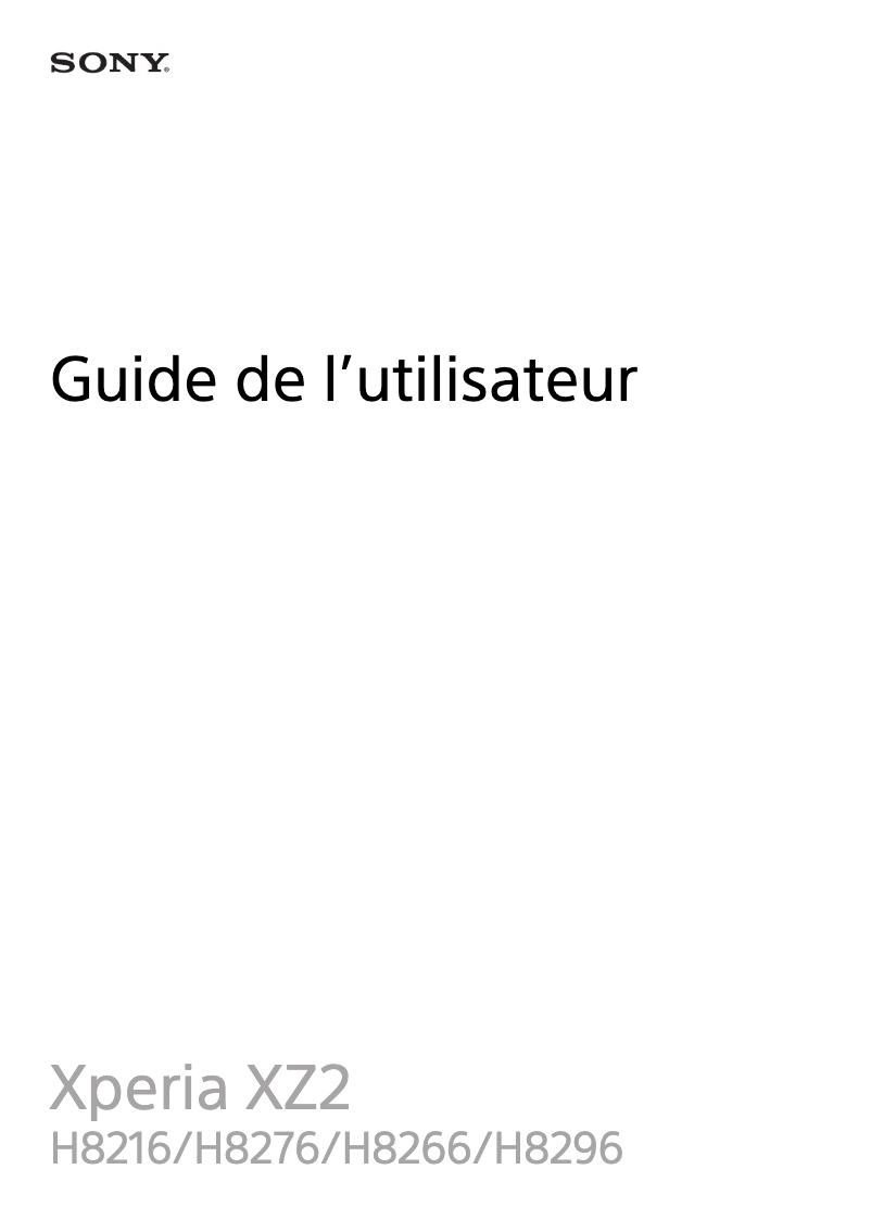 Page 1 of the manual User Manual Sony Ericsson Xperia XZ2