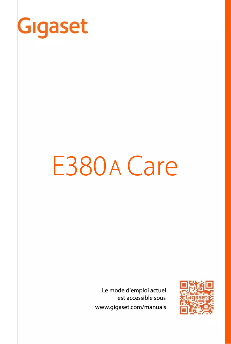 Page 1 of the manual User Manual Gigaset E380A Care