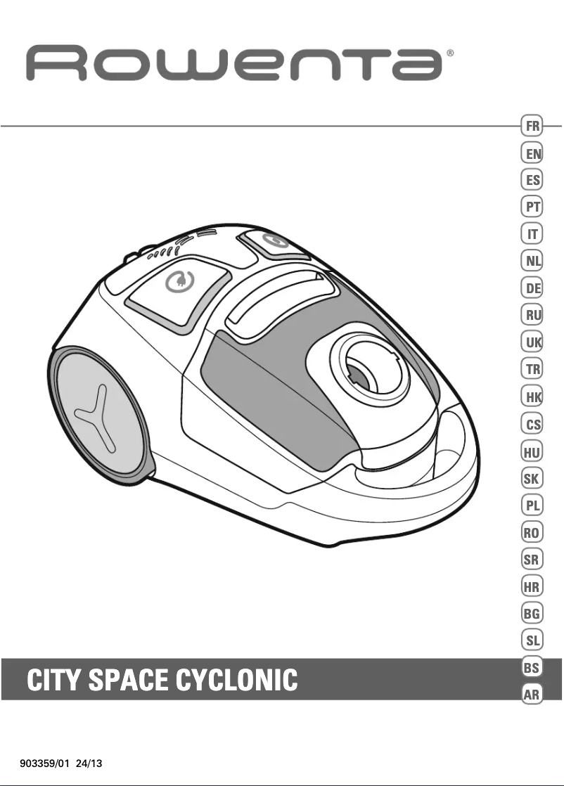 Image de la première page du manuel de l'appareil Cityspace Cyclonic RO2544WA