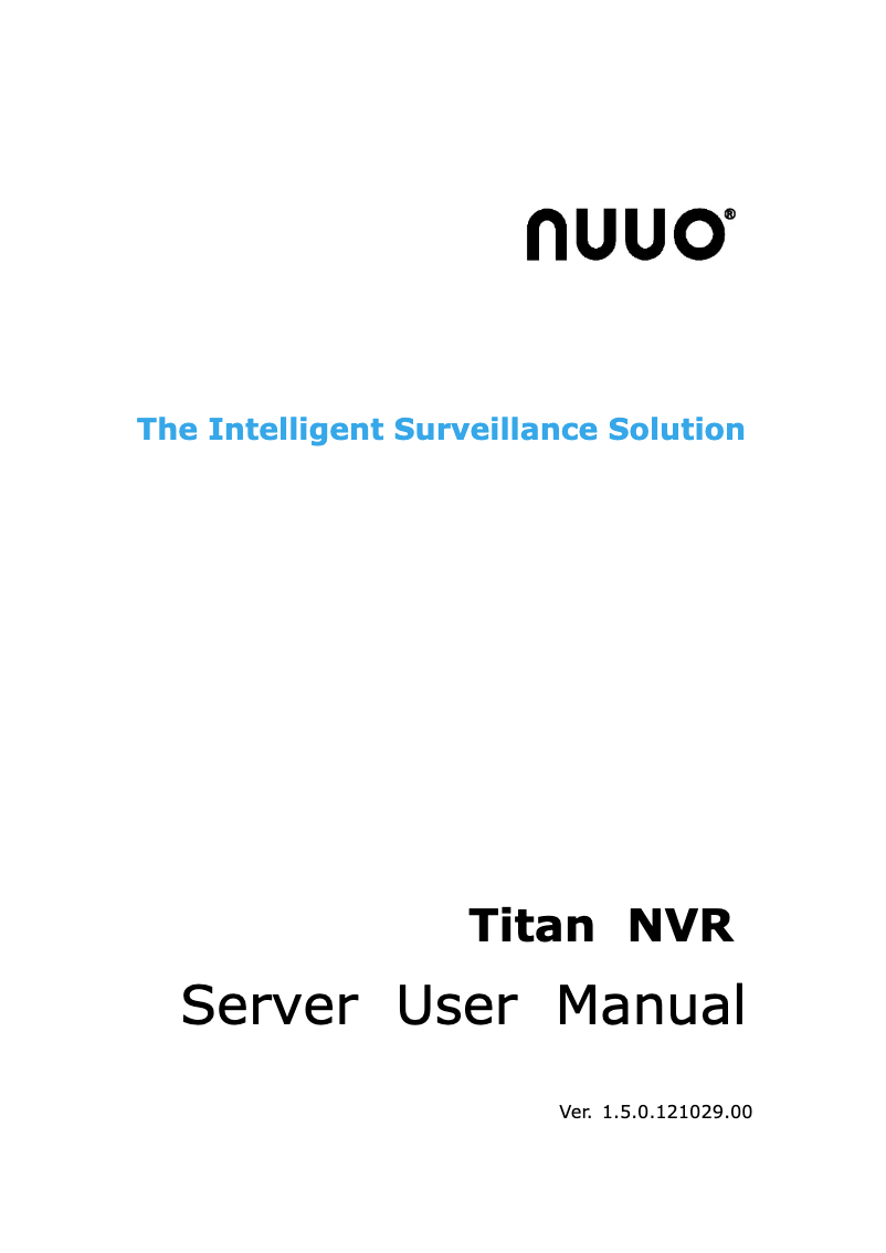 First page image of the manual for Titan NT-8040RP