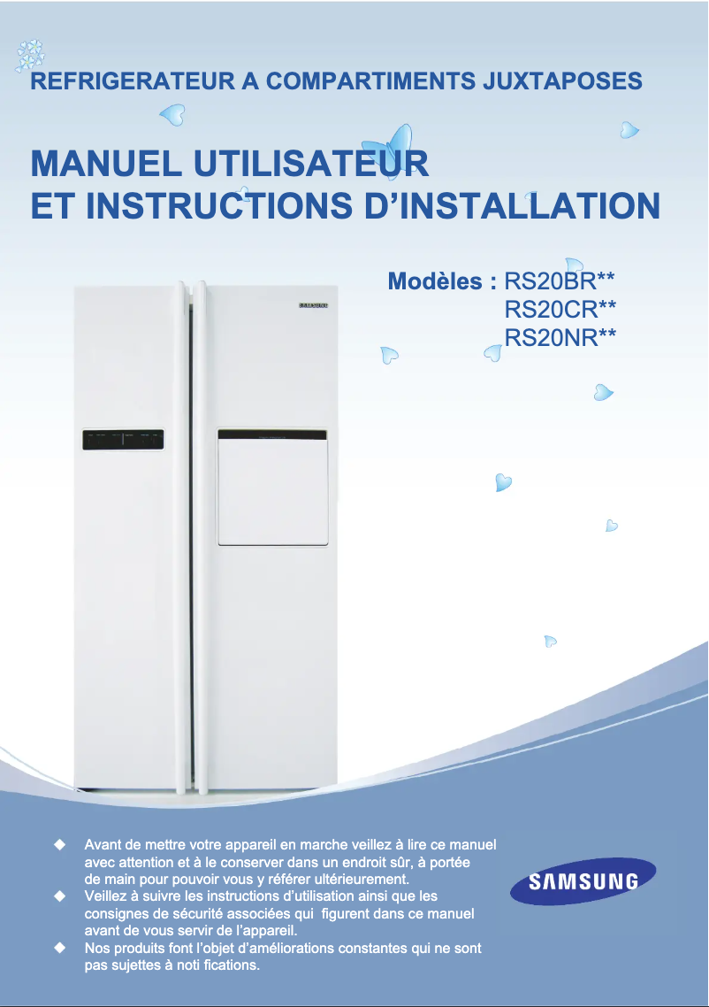 First page image of the manual for RS20CRSV