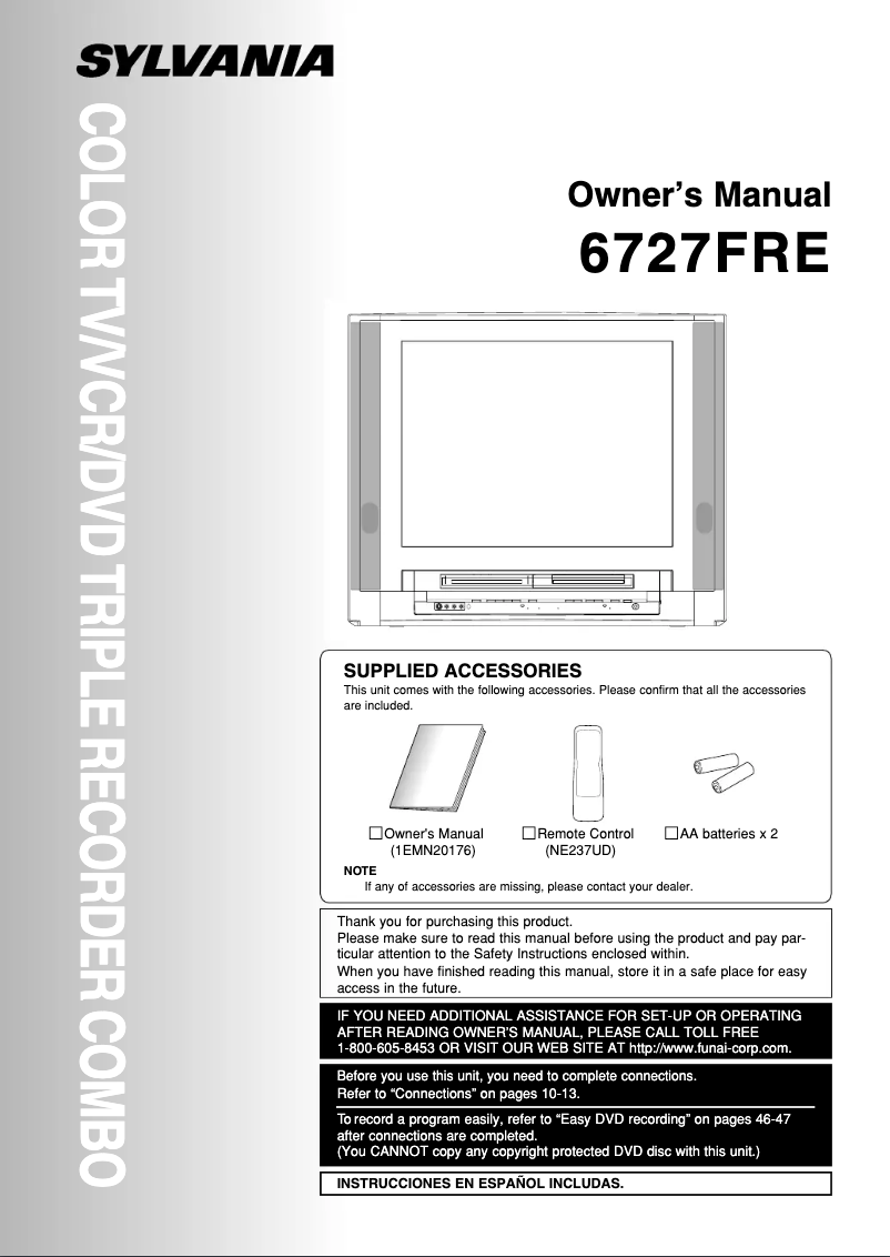 First page image of the manual for 6727FRE