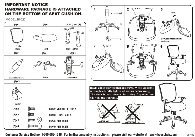 Page 1 of the manual User Manual Boss B6022