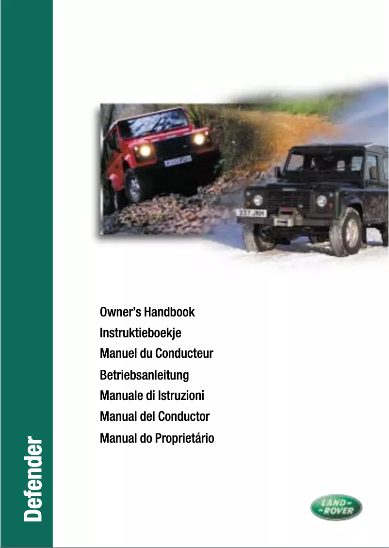 First page image of the manual for Defender (2003)
