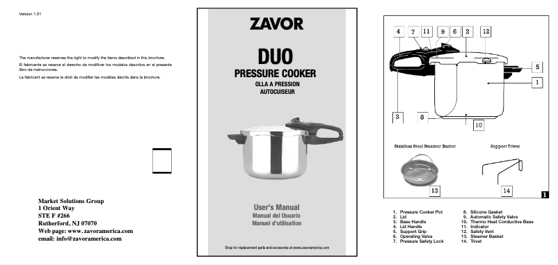 Page 1 of the manual User Manual Zavor Duo ZCWDU02