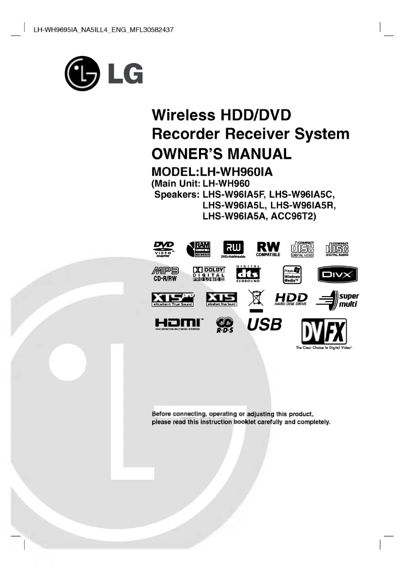 Page 1 of the manual User Manual LG LH-WH960IA