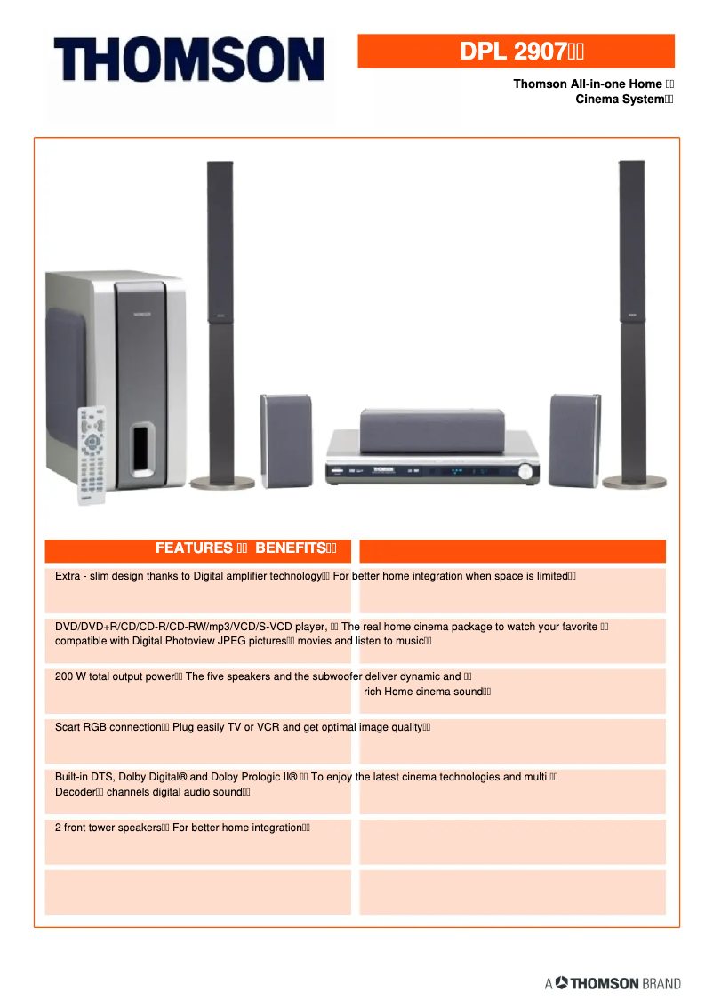 Page 1 of the manual User Manual Thomson DPL2907