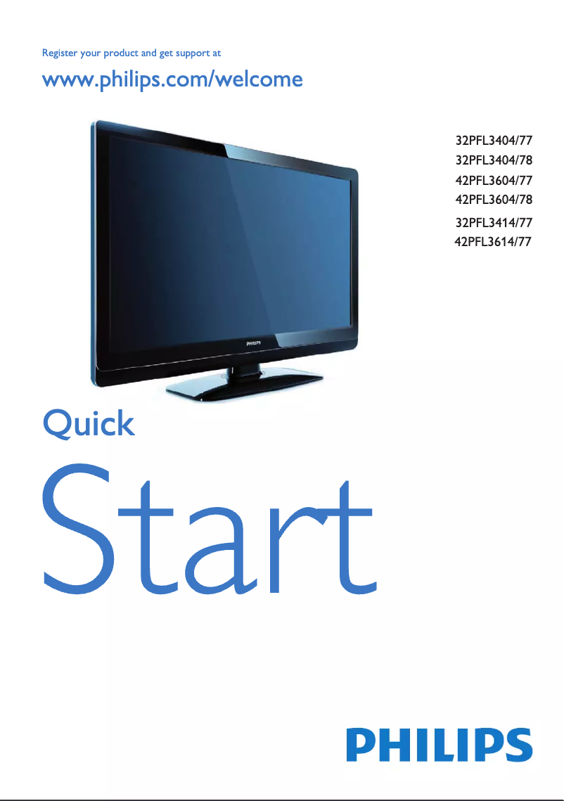 First page image of the manual for 32PFL3414