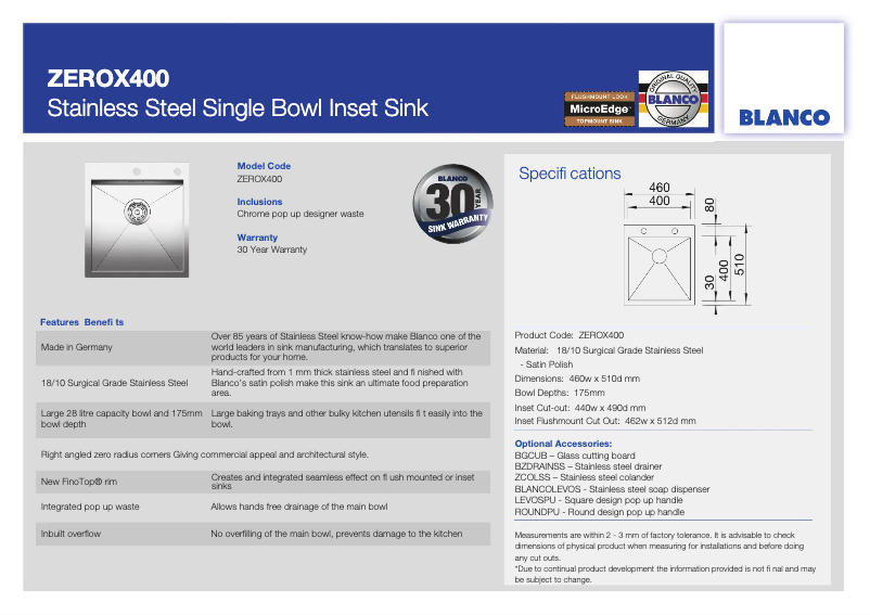 Image de la première page du manuel de l'appareil ZEROX400K5