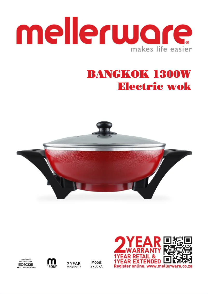 First page image of the manual for Bangkok Wok 27607A