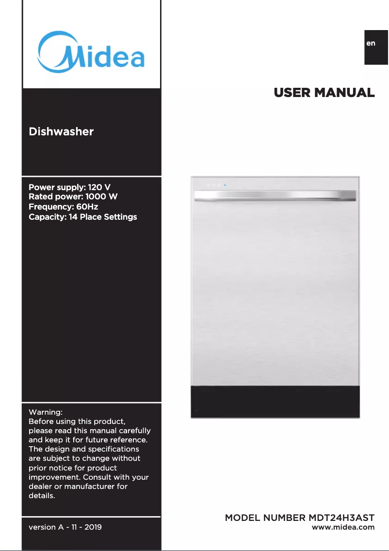 Page 1 of the manual User Manual Midea MDT24H3ASTC