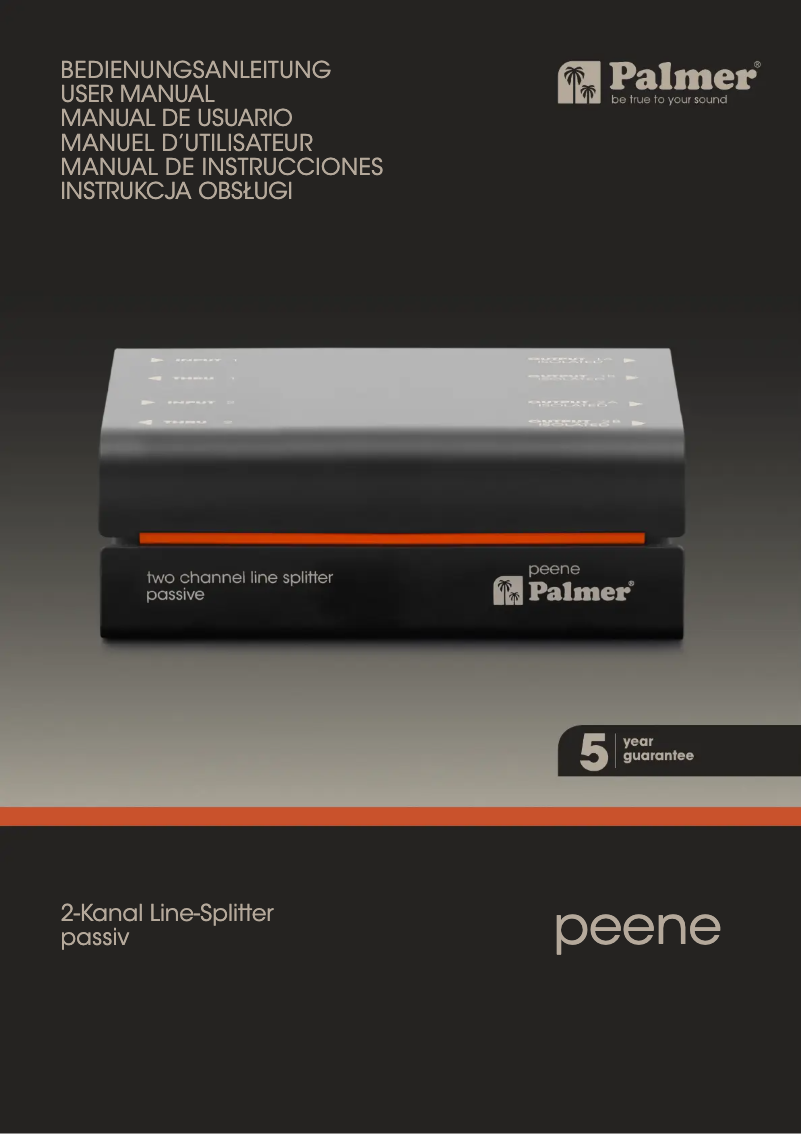 Page 1 of the manual User Manual Palmer Peene