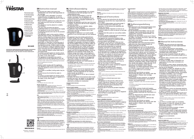 Page 1 of the manual User Manual TriStar WK-3384PR