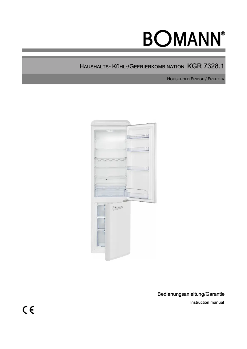 Page 1 of the manual User Manual Bomann KGR 7328.1