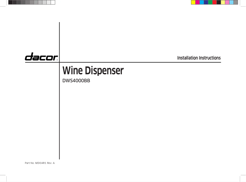 First page image of the manual for DWS4000BB