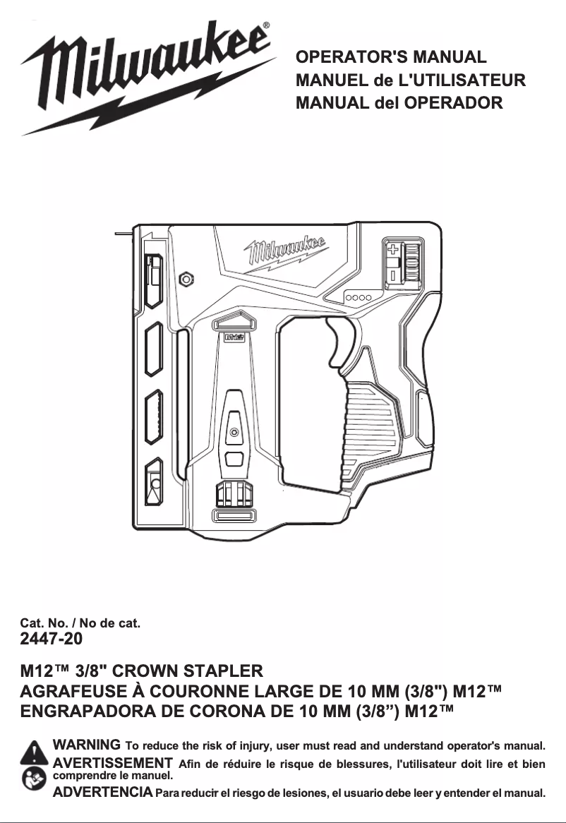 First page image of the manual for 2447-20