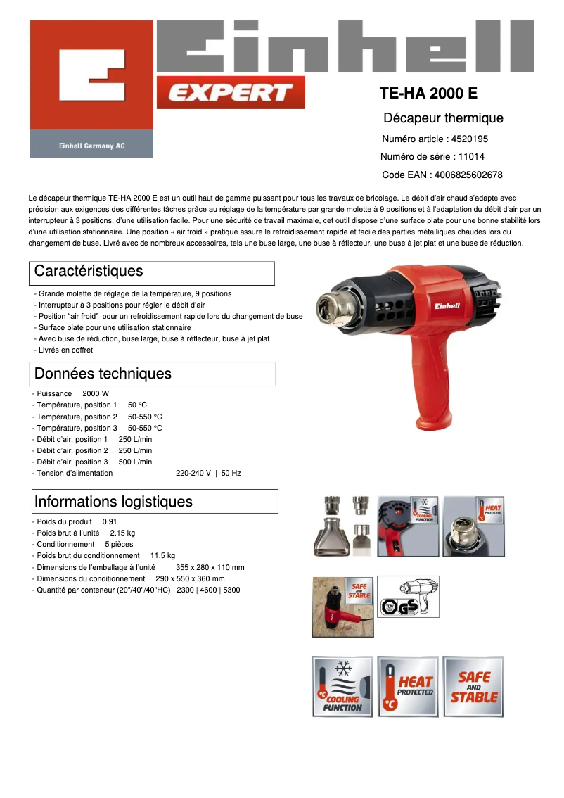 First page image of the manual for TE-HA 2000 E