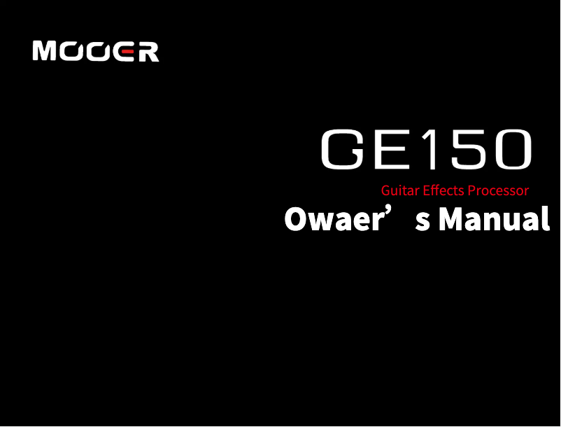 First page image of the manual for GE150