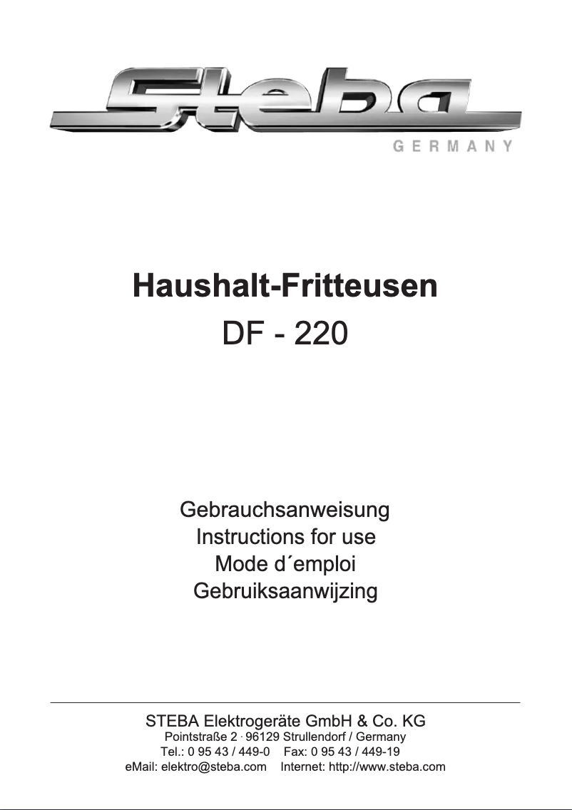 First page image of the manual for DF 220