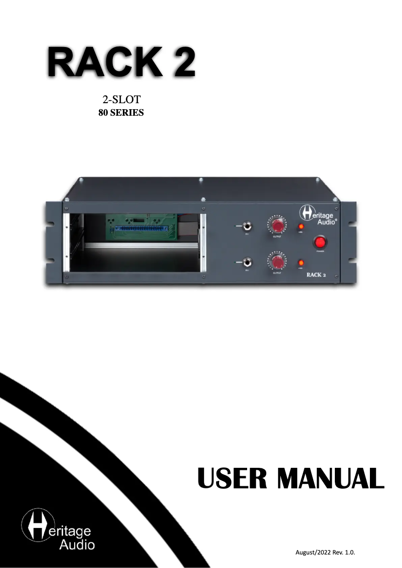 Page 1 of the manual User Manual Heritage Audio Rack 2
