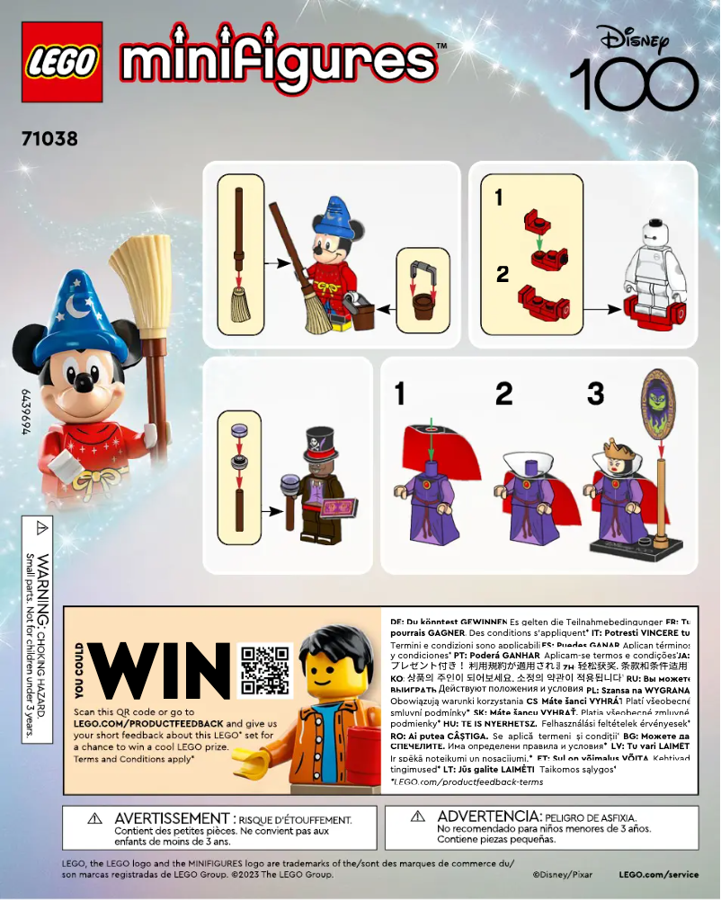 First page image of the manual for Minifigures 71038