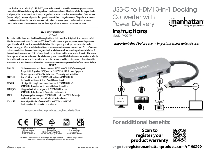 First page image of the manual for 190299