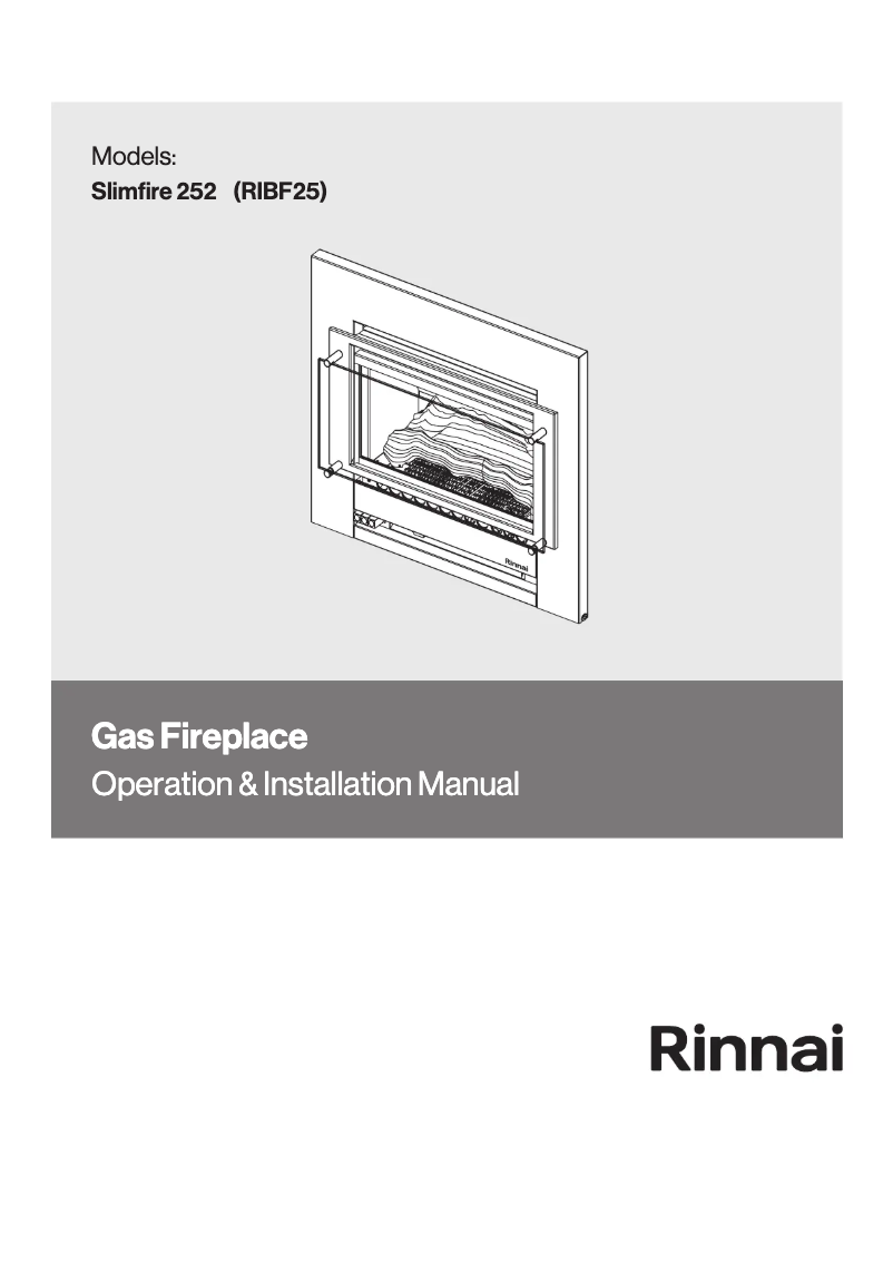 Page 1 of the manual User Manual Rinnai Slimfire 252